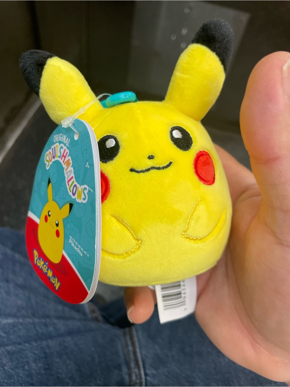Squishmallows Yellow & Black Pikachu Plush Keychain